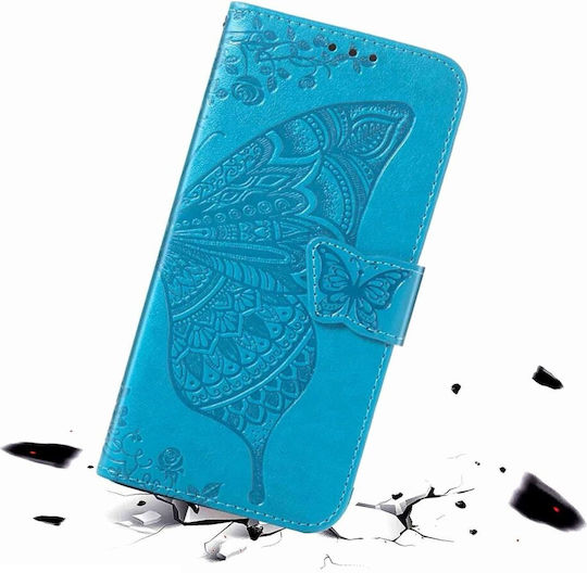 Butterfly Umschlag Rückseite Synthetisches Leder / Kunststoff Magnetisch Blau (Motorola Edge 50 Fusion 5G, Schmetterling)