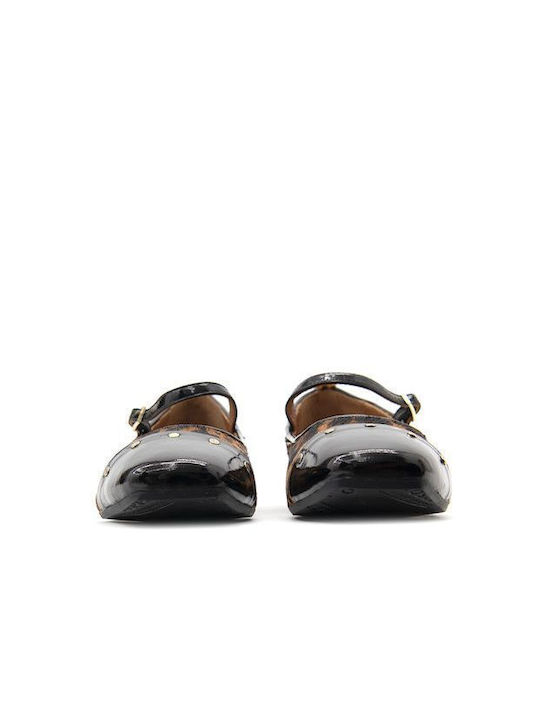 Gioseppo Leather Leopard Ballerinas With strap Multicolour