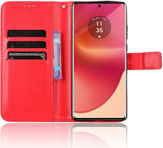 Wallet Δερματίνης Κόκκινο (Motorola Edge 50 Fusion)