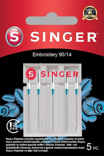 Singer Embroidery Needle 90/14 5pk