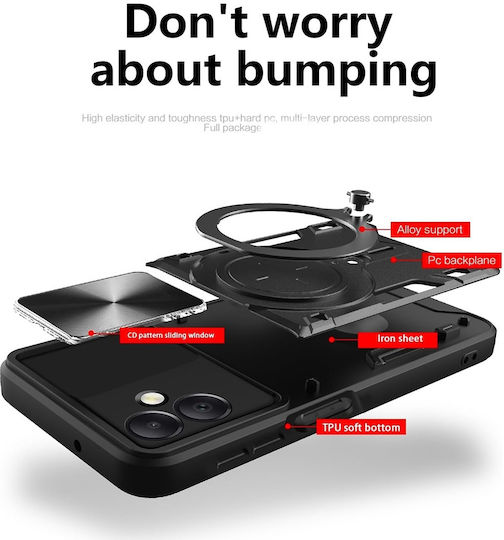 Techsuit CamGuard Pro Umschlag Rückseite Silikon Schwarz (Honor 200 Smart)