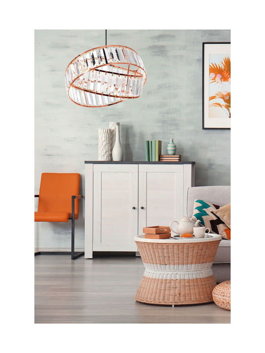Toolight Hängelampe Rose Gold mit Kristallen