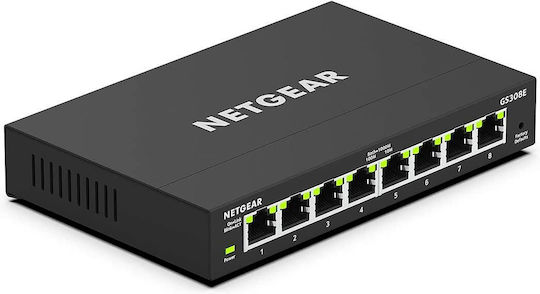 NetGear GS308E-400EUS v1 Unmanaged L2 Switch με 8 Θύρες Gigabit (1Gbps) Ethernet