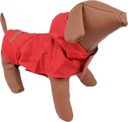 Woofmoda Hundemantel Wasserdicht Rot XSklein / XXXLarge mit Rückenlänge 35 cm.