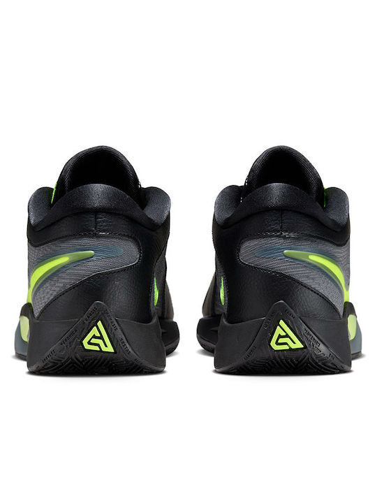Giannis Freak 6 Low Basketball Shoes Black / Volt / Cool Grey / Stadium Green