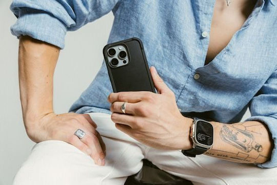 Nomad Rugged Задна корица Пластмаса / Силикон 1.11мм Черен (iPhone 16 Pro)