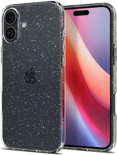 Spigen Liquid Crystal Glitter Umschlag Rückseite Silikon 0.3mm Crystal Quartz (iPhone 16 Plus)