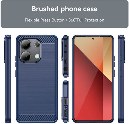 Techsuit Carbon Back Cover Silicon Albastru (Redmi Note 13 4G)