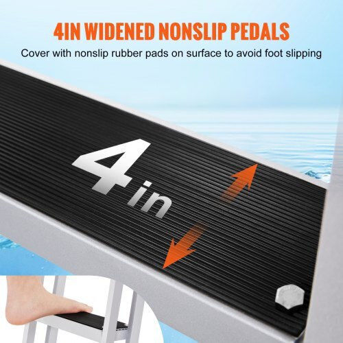 Vevor Adjustable Aluminum 5-Step Dock Ladder 170-200cm