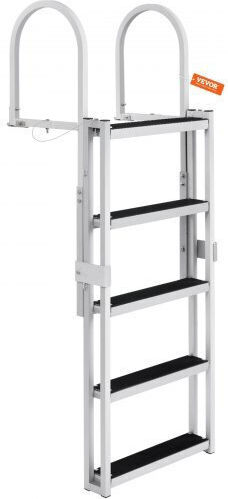 Vevor Adjustable Aluminum 5-Step Dock Ladder 170-200cm