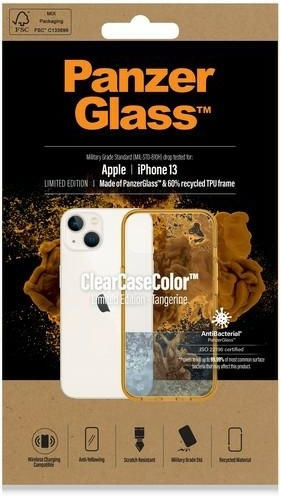 PanzerGlass ClearCase Silicone Orange Back Cover for iPhone 13