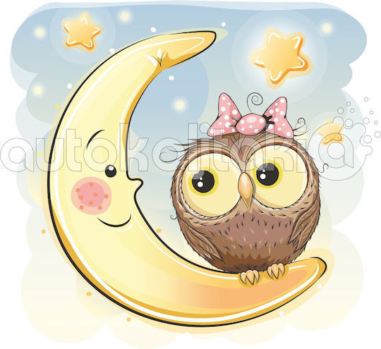 Owl Moon Wall Sticker 60cm X 60cm