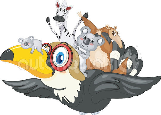 Wall Sticker Flying Animals 90cm X 60cm