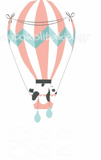Panda Hot Air Balloon Wall Sticker 2 Sets 6 Clouds 120cm X 72cm