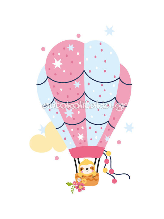 Hot Air Balloon Animals Wall Sticker 3 75cm X 120cm