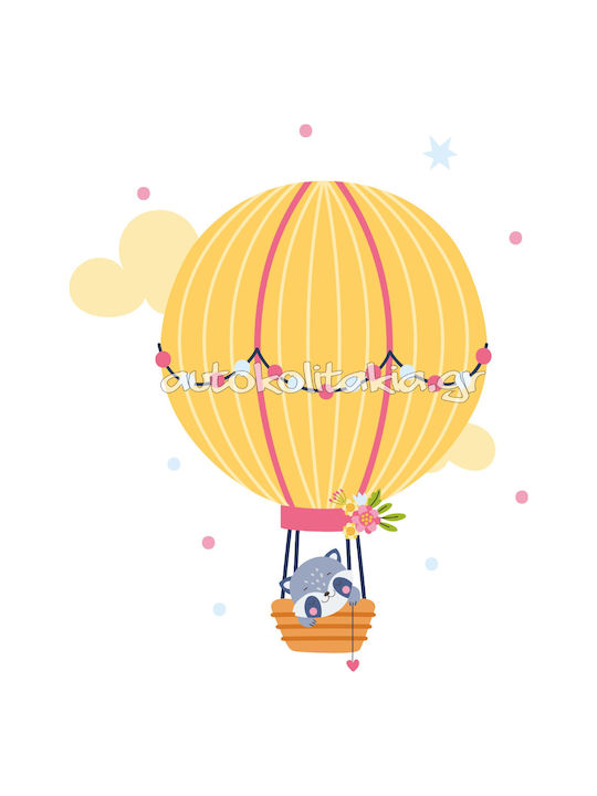 Hot Air Balloon Animals Wall Sticker 4 75cm X 120cm