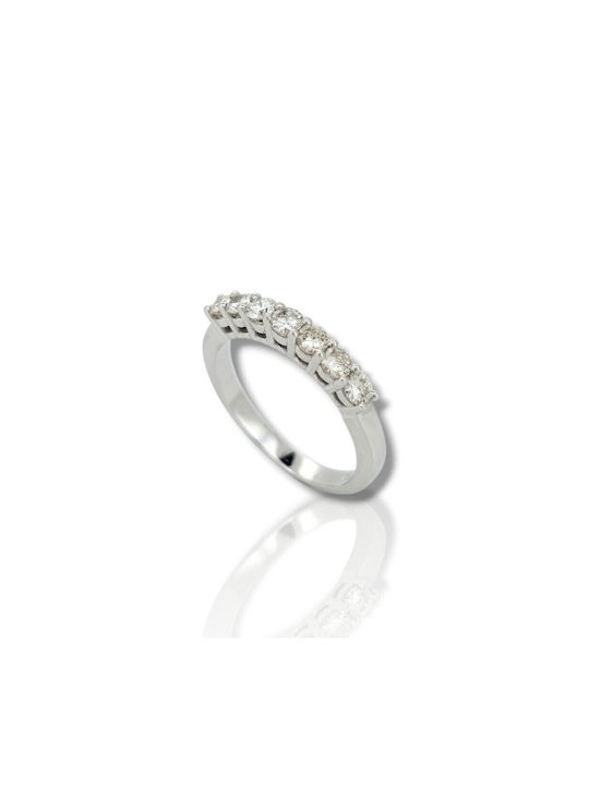 Mentzos Ring with Diamond made of White gold 18K