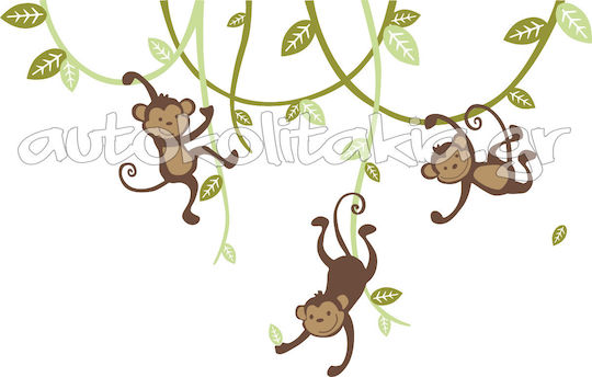 Sticker de Perete Maimuțe în Junglă 120cm X 76cm