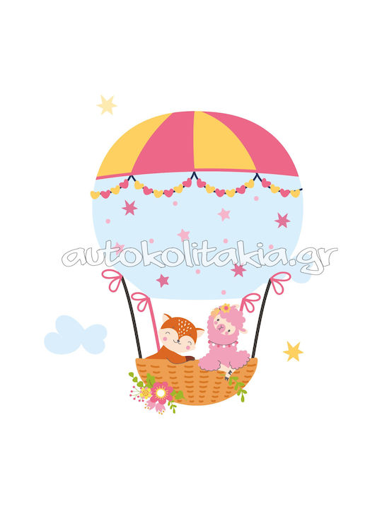 Hot Air Balloon Animals Wall Sticker 2 100cm X 120cm