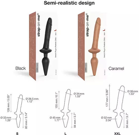Dildo Strap-on-me Switch Plug-in Realistischer Dildo Karamell S
