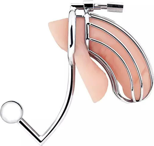 Blueline Cock Cage with Anal Stimulator