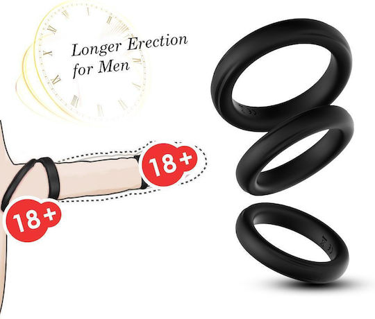 Set 3 Erection Rings Penis Testicles