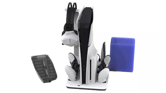 Suport Deluxe Imp Tech Încărcător Controlere cu Ventilator Edge 3sp și Depozitare pentru Căști, Telecomandă, Accesoriu PS5