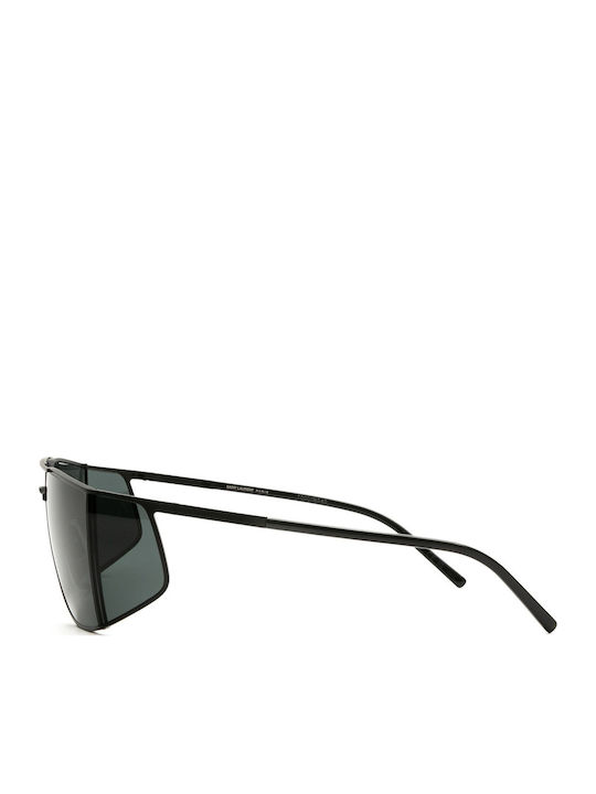Ysl Men's Sunglasses with Black Metal Frame and Black Lens