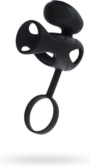 Inel Vibrator Negru & Roșu pentru Penis, Manson Toyfa