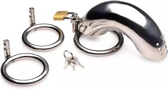 Xr Brands Stainless Steel Locking Penis Cage 3 Rings