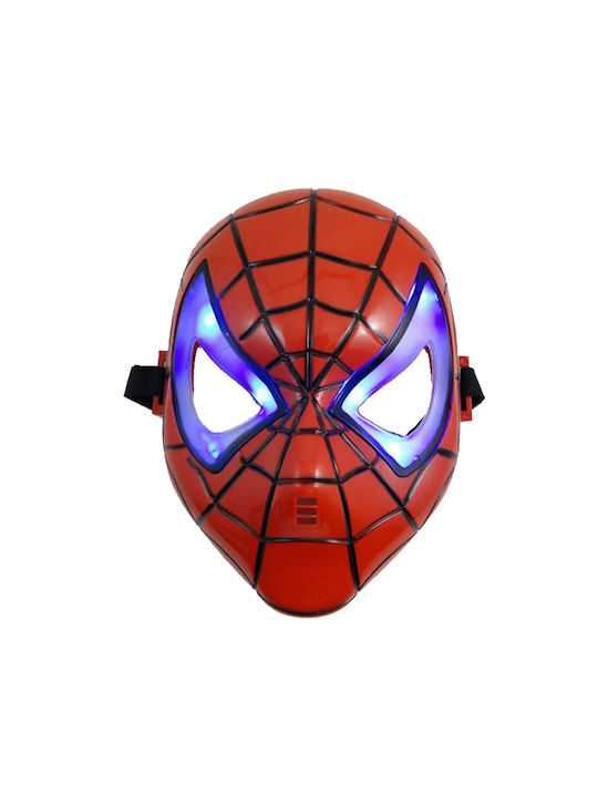 Carnival Mask Full Face Spiderman With Light Red
