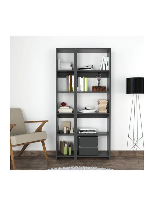 Bookcase Alkathi Charcoal 77x22x160cm