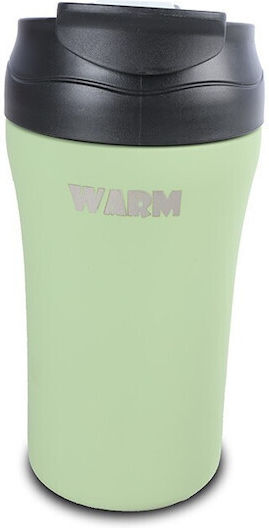 Nava Glass Thermos Stainless Steel BPA Free 450ml Green with Straw