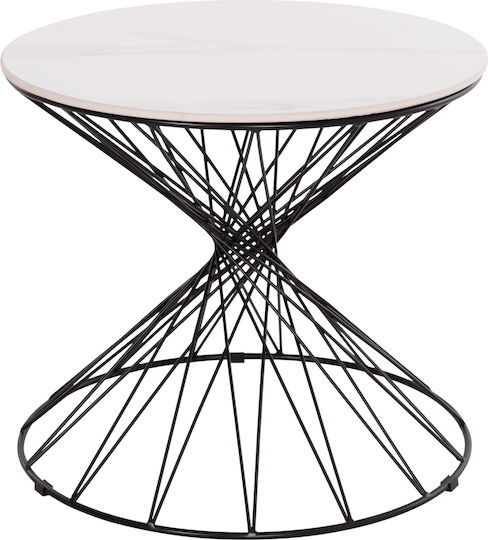 Rundes Beistelltisch Gresam Metall Keramik M50xL50xH44cm