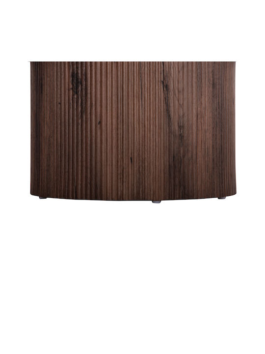 Round Central Coffee Table Margon Wooden Dark Brown 80x80x40cm