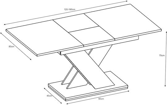Elara Τραπεζαρίας Επεκτεινόμενο Fusiko-gkri 120+40x80x75εκ. Elara Τραπεζαρίας Επεκτεινόμενο Fusiko-gkri 120+40x80x75εκ.