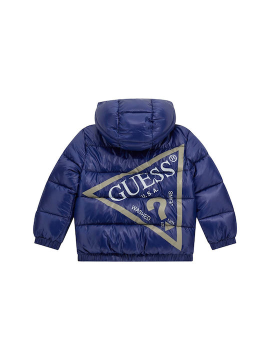 Guess Kids Casual Jacket with Hood Blue