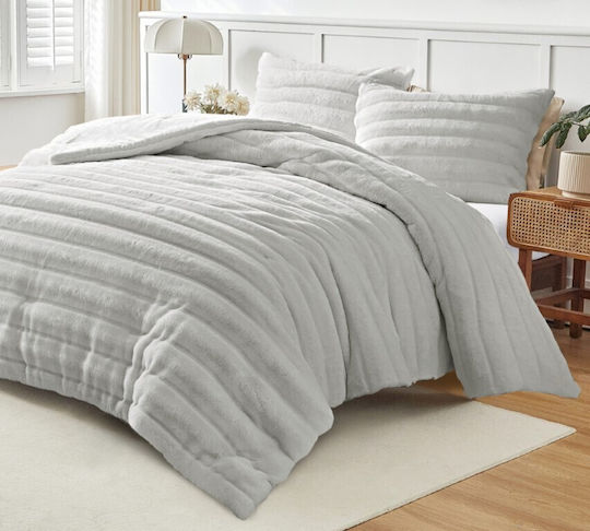 Liolios Home Πάπλωμα Υπέρδιπλο 220x240εκ. Volcno Lt.grey