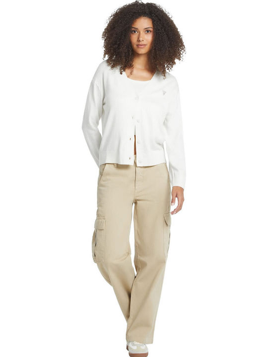 Women's Knitted Cardigan In White Color