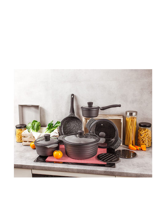 Zilner Set de vase de gătit din aluminiu cu strat antiaderent 11buc