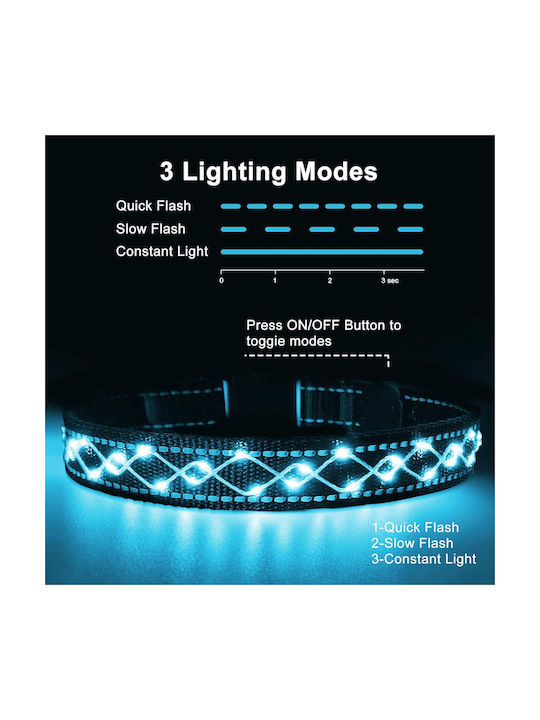 Dog Collar LED Light Reflective Strip USB