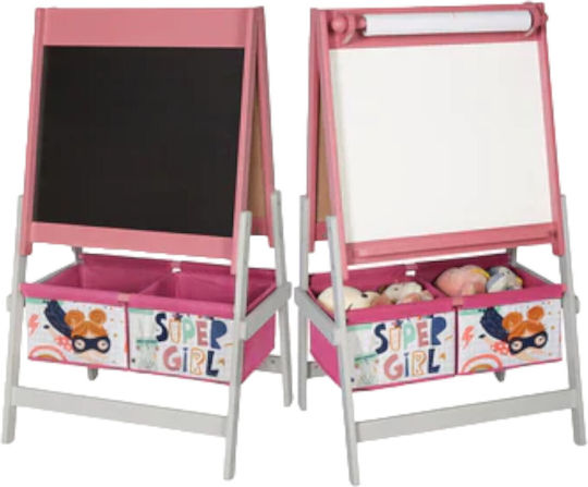 Ginger Home 3 In 1 Children's Drawing Easel Black Board White Board Paper Roll Super Girl