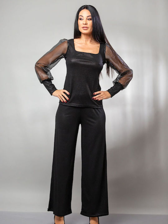 Women's Fabric Trousers with Rubber Band Bronze