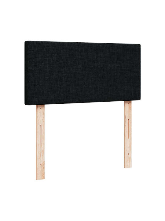 Double Bed Upholstered with Fabric Black with Slats & Mattress 160x200cm 3312817