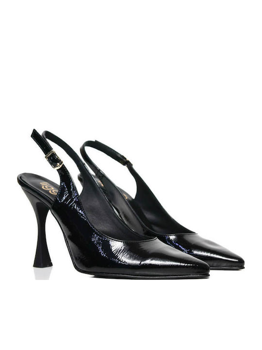 Μαύρες Γόβες Ελληνικής Κατασκευής Slingback Λουράκι