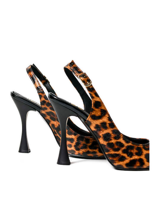 Leopard Slingback-Riemchenabsätze aus Griechenland