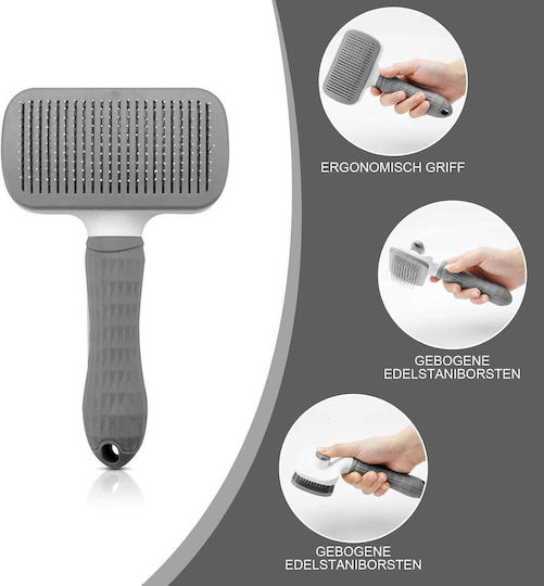 Professional Self-Cleaning Pet Brush Gray