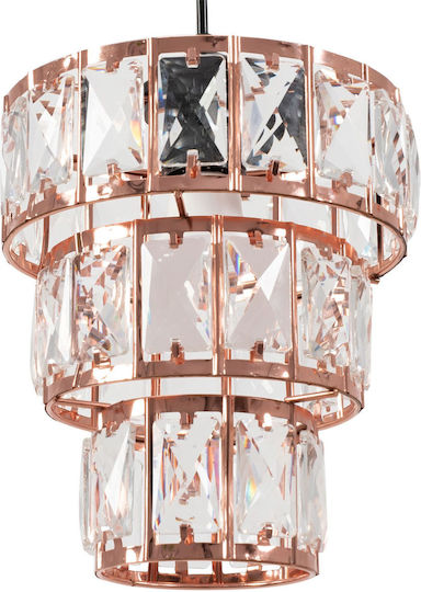 Toolight Hängelampe Rose Gold mit Kristallen
