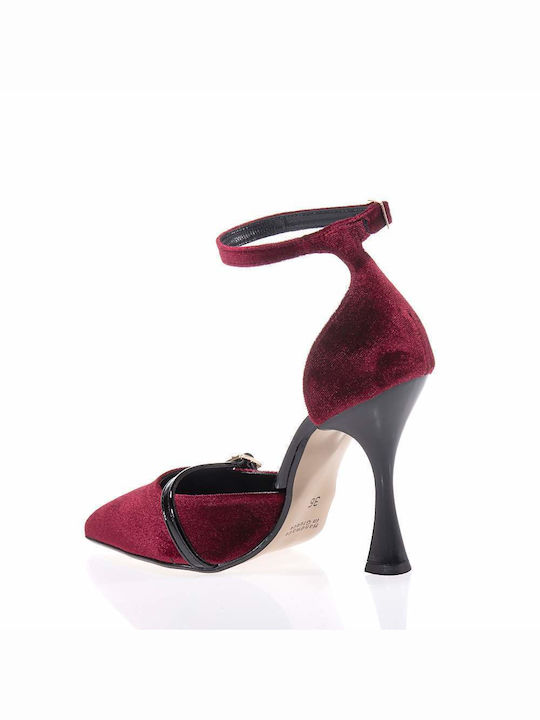 Beatris Pointed Toe Burgundy Heels