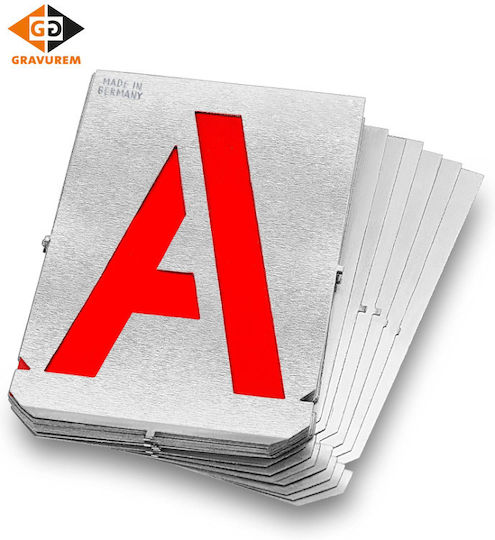 Комплект метални шаблони 150 мм букви A-Z Gravurem 7001500b